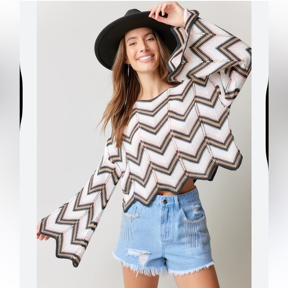 Lizbeth Chevron Pullover Sweater NWT - Picture 12 of 12